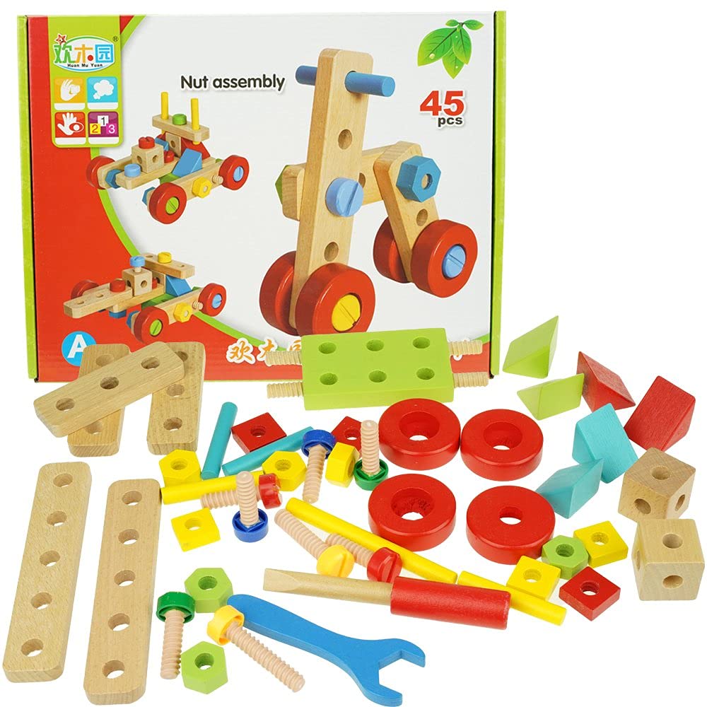 Wooden Blocks with Nut and Screw Toys | Learn Science through Experiments